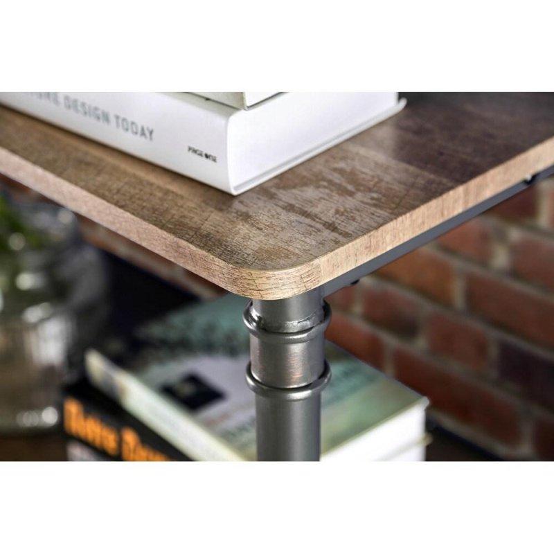 Siyah Metal ve Ahşap 5 Raflı Boru Tasarımlı Endüstriyel Kitaplık - 124 cm - 313769