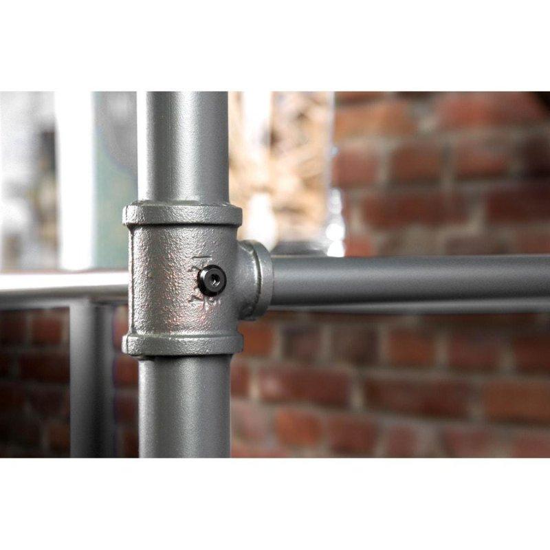 Siyah Metal ve Ahşap 5 Raflı Boru Tasarımlı Endüstriyel Kitaplık - 124 cm - 313769