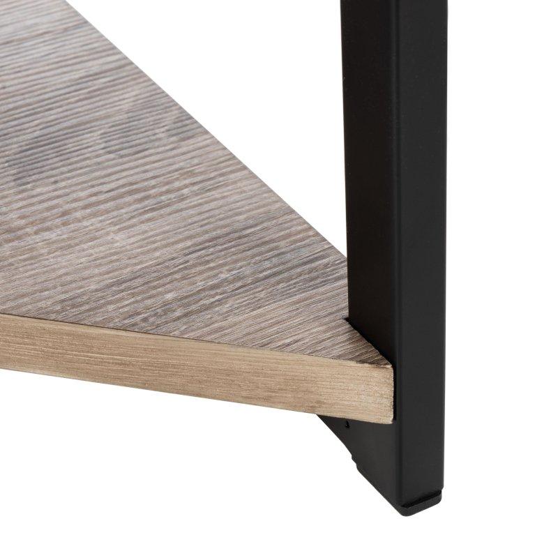 Siyah Metal ve Gri MDF 4 Raflı Köşe Kitaplık - 42x42x140 cm - 319457