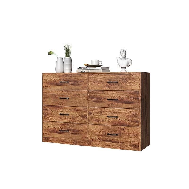Siyah Metal ve MDF 8 Çekmeceli Ahşap Kuluplu Şifonyer - 297402