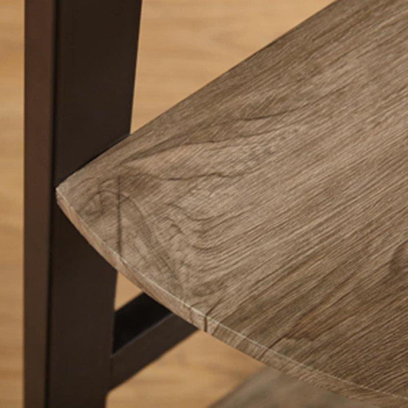 Siyah Metal ve Naturel MDF 5 Raflı Endüstriyel Köşe Kitaplık - 312401