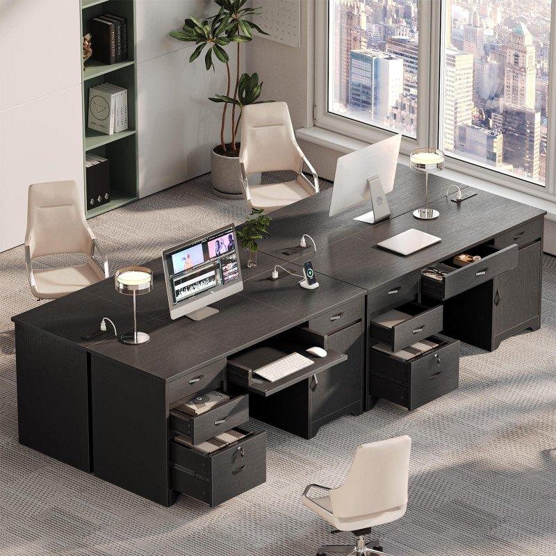 Siyah Metal ve Suntalam Çekmeceli Kilitli USB Portlu Ofis Masası - 150 cm - 327491 Siyah Metal ve Suntalam Çekmeceli Kilitli USB Portlu Ofis Masası - 150 cm - 327491