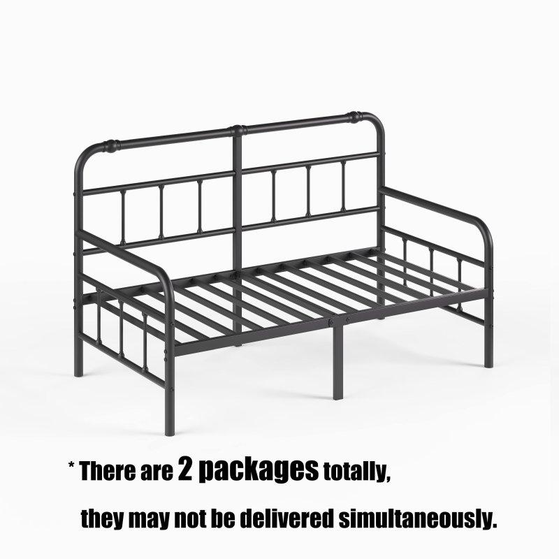 Siyah Metal Yatak Altı Depolama Alanlı Daybed Karyola - 330423