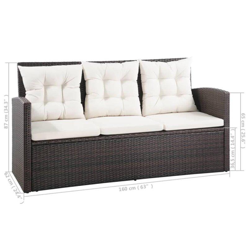 Siyah Polirattan ve Çelik 8 Kişilik Minderli Cam Tablalı Bahçe Takımı - 120x71 cm - 275913
