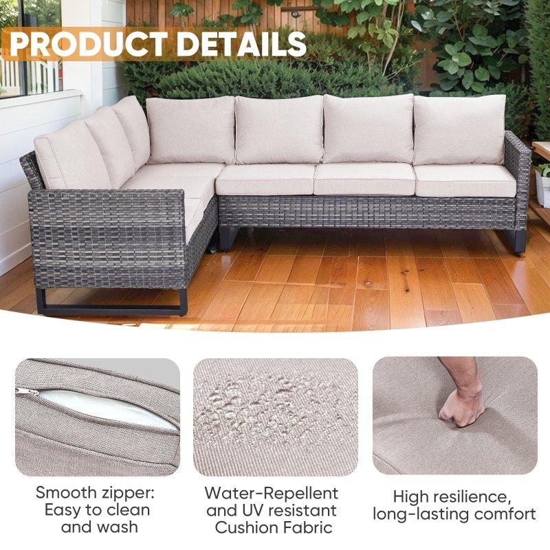 Siyah Rattan Dönerli Koltuklu Modüler Bahçe Takımı - 270473