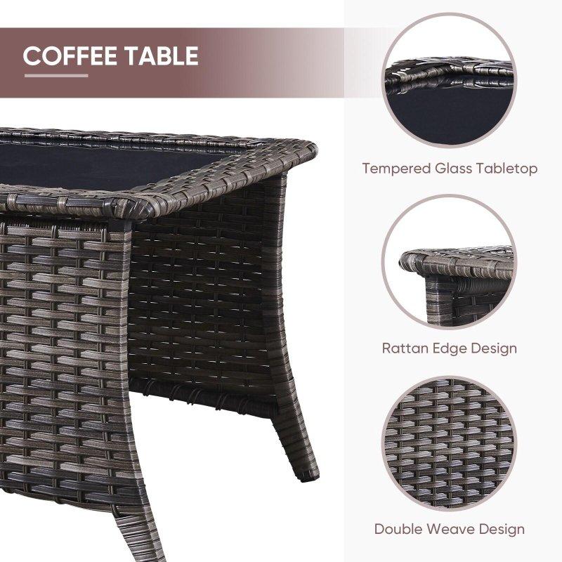 Siyah Rattan Dönerli Minderli 4 Parça Bahçe Takımı - 275067