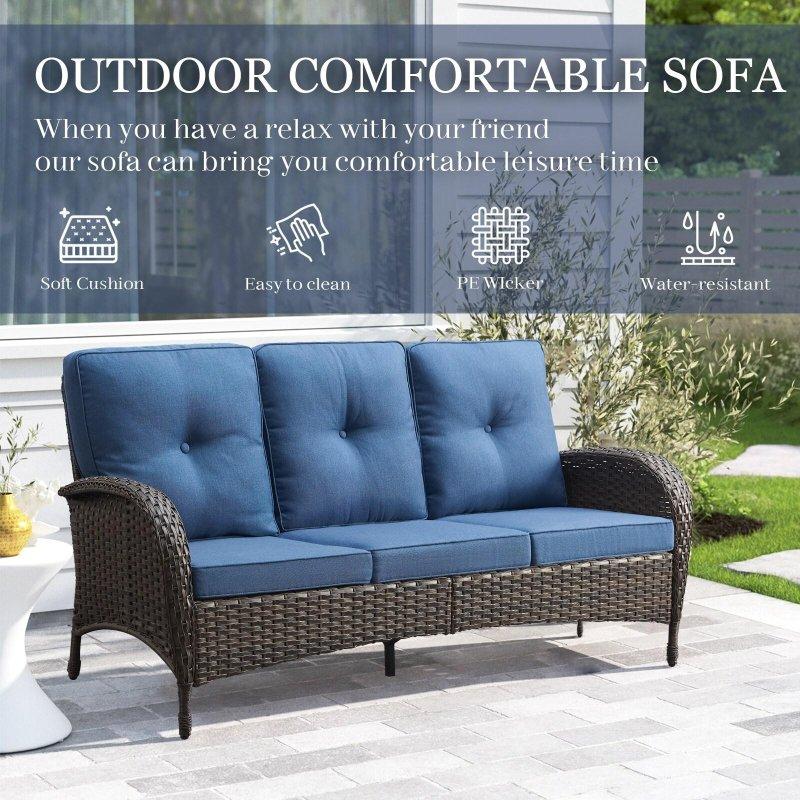 Siyah Rattan Metal Döner ve Sallanır Minderli Bahçe Takımı - 276263