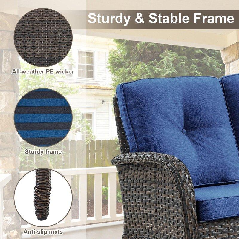 Siyah Rattan Metal Minderli 7 Parça Bahçe Takımı - 270048