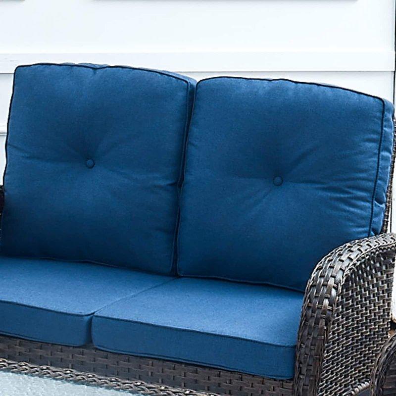 Siyah Rattan Metal Minderli 7 Parça Bahçe Takımı - 270048