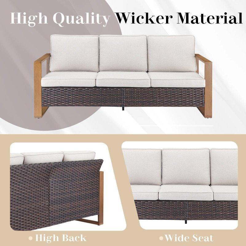 Siyah Rattan Minderli 5 Parça 7 Kişilik Bahçe Takımı - 190 cm - 276930