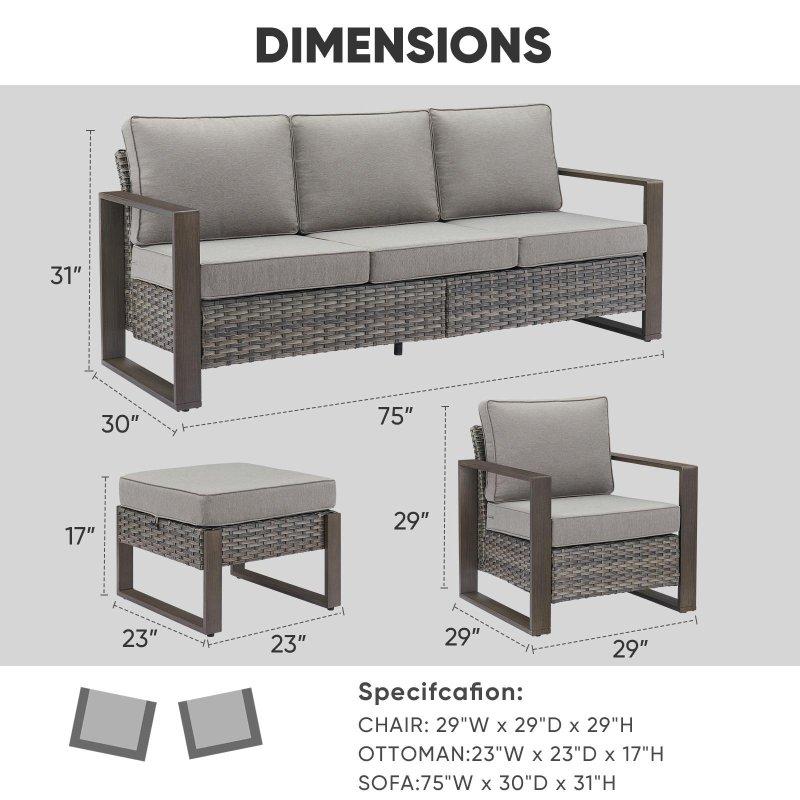 Siyah Rattan Minderli 7 Kişilik 5 Parça Yüksek Sırtlı Bahçe Takımı - 273055 Siyah Rattan Minderli 7 Kişilik 5 Parça Yüksek Sırtlı Bahçe Takımı - 273055