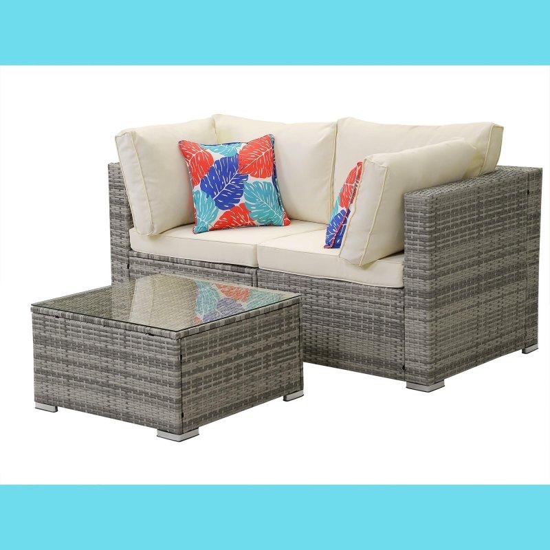 Siyah Reçine Rattan 7 Parça Bej Minderli Köşe Bahçe Takımı - 272559