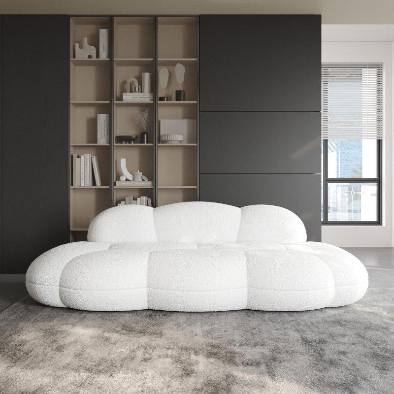 Siyah Sherpa Kumaş Kolçaksız Bulut Tasarım Bohem Koltuk - 230 cm - 284453