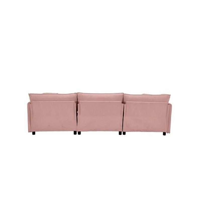 Siyah Şönil Kumaş Modüler Hareketli Puflu Köşe Koltuk - 275x161 cm - 257599