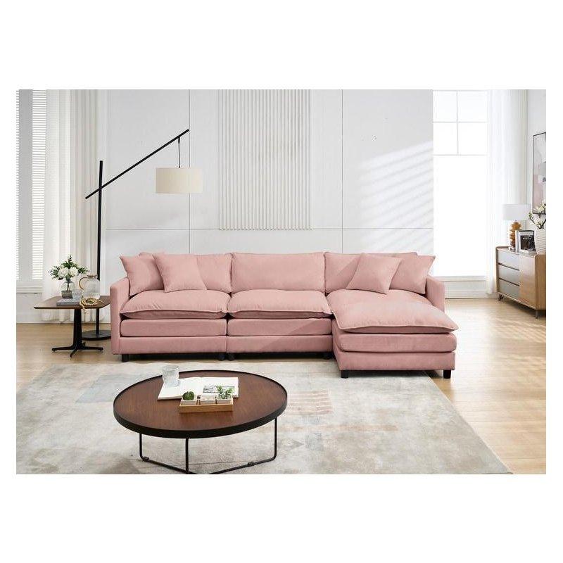 Siyah Şönil Kumaş Modüler Hareketli Puflu Köşe Koltuk - 275x161 cm - 257599 Siyah Şönil Kumaş Modüler Hareketli Puflu Köşe Koltuk - 275x161 cm - 257599