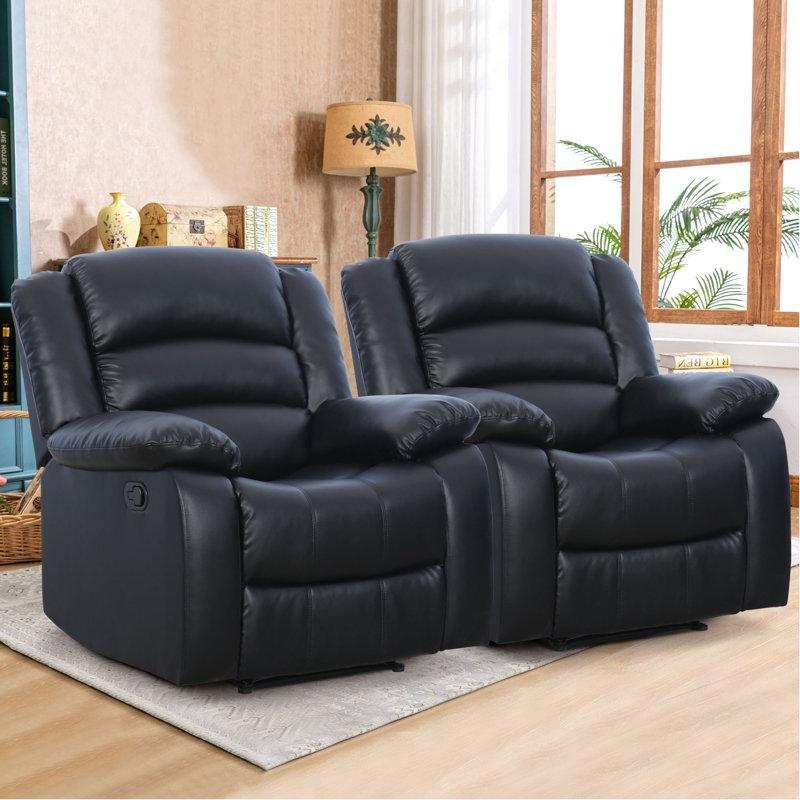 Siyah Suni Deri Manuel Mekanizmalı 2li Set Baba Koltuğu - 97 cm - 323913 Siyah Suni Deri Manuel Mekanizmalı 2li Set Baba Koltuğu - 97 cm - 323913