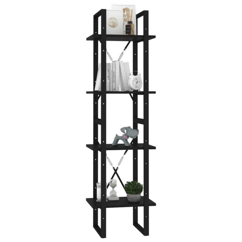 Siyah Suntalam ve Metal 4 Raflı Arkası Açık Kitaplık - 40x30x140 cm - 316062