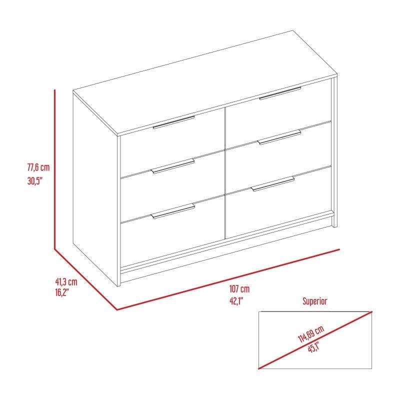 Siyah ve Çam Rengi MDF 4 Çekmeceli ve 2 Kapaklı Şifonyer - 107 cm - 305304