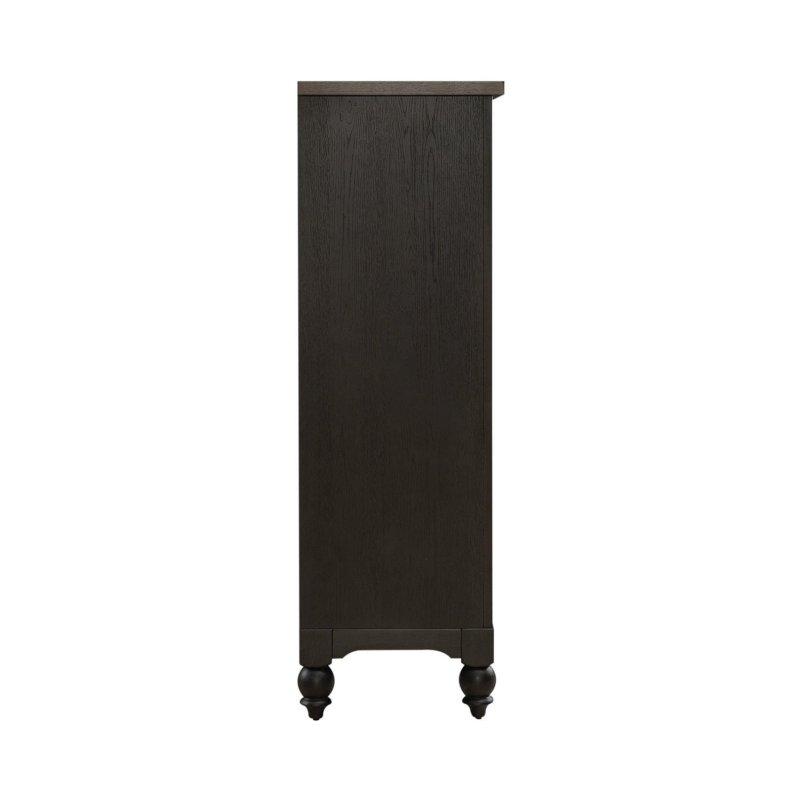 Siyah ve Eskitme Vizon Kavak Masif 5 Çekmeceli Kır Evi Şifonyer - 117x143 cm - 295792