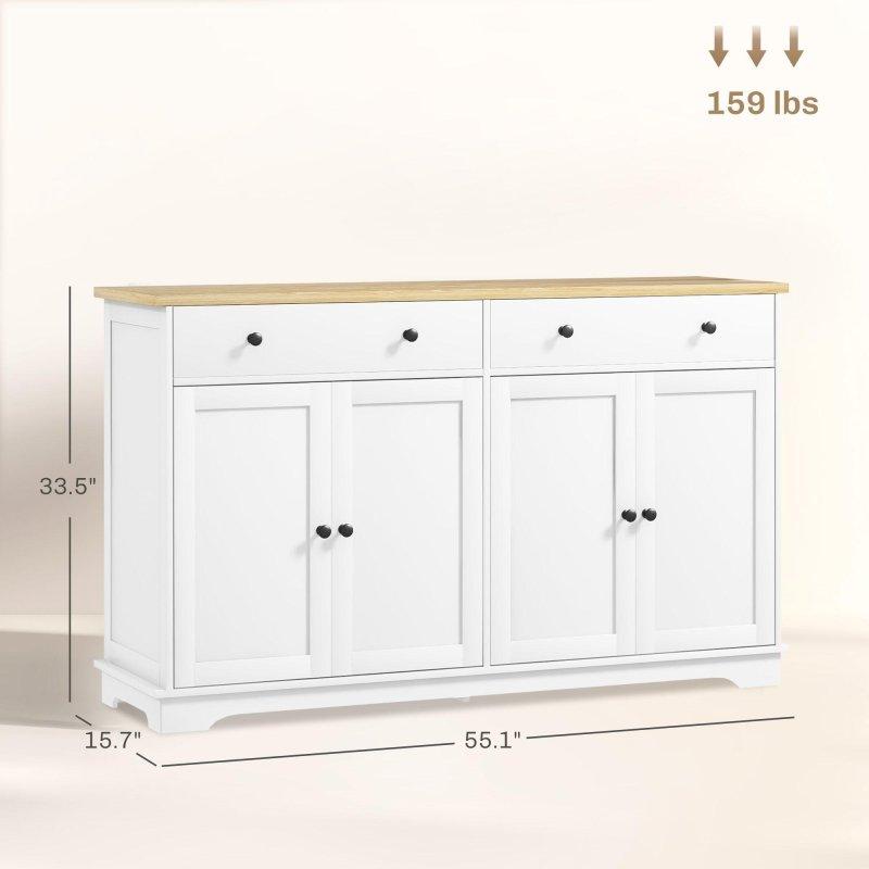 Siyah ve Meşe Rengi MDF 2 Çekmeceli 2 Kapaklı Kitaplık - 141 cm - 313834