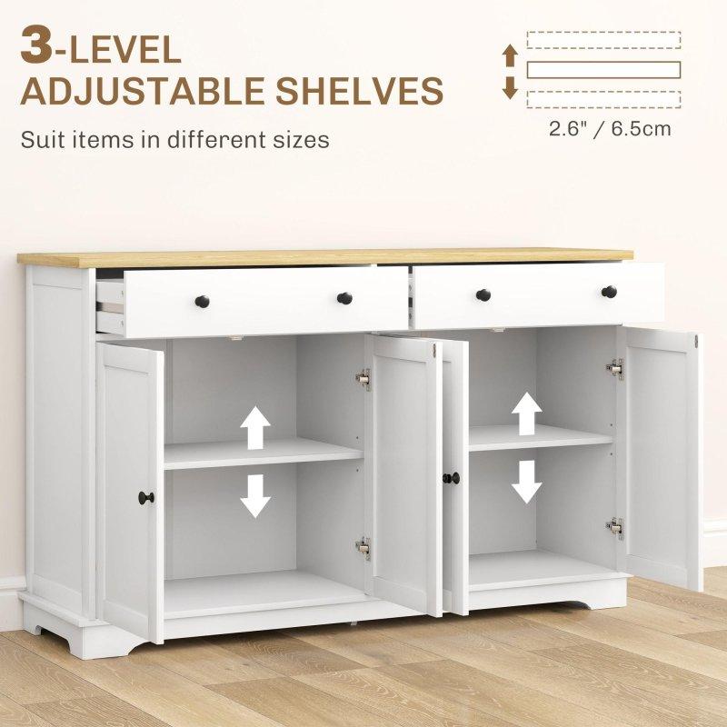 Siyah ve Meşe Rengi MDF 2 Çekmeceli 2 Kapaklı Kitaplık - 141 cm - 313834