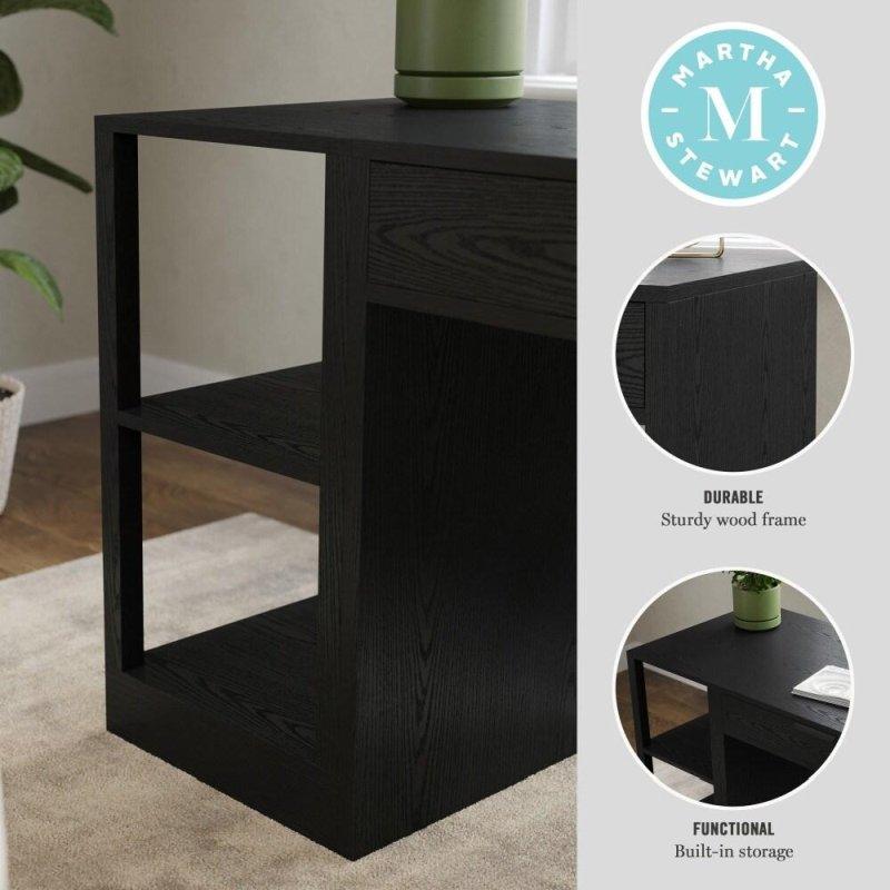 Siyah ve Naturel Ahşap Modüler 2 Raflı Kitaplık - 41x60x77 cm - 317223