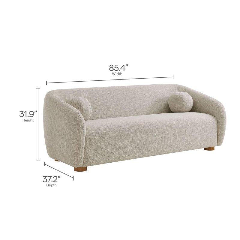 Şönil Kumaş Kavisli Ahşap Ayaklı Bohem Koltuk - 218 cm - 284364