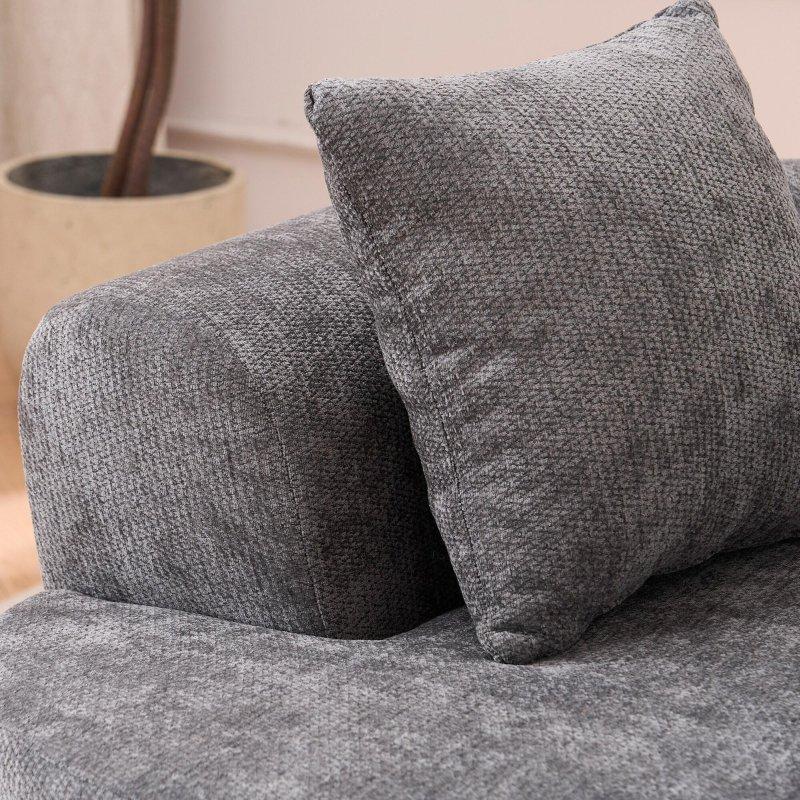 Şönil Kumaş Kavisli Kurulum Gerektirmeyen 3 Kişilik Modüler Bohem Koltuk - 201 cm - 282397