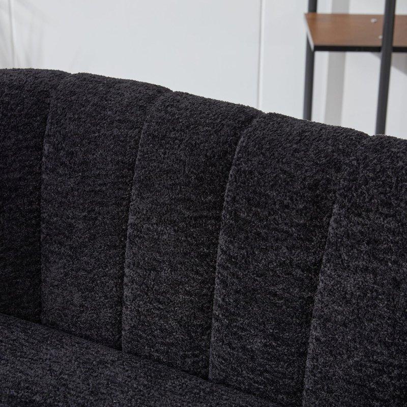 Şönil Kumaş Metal Ayaklı Dikey Kapitoneli İkili Bohem Koltuk - 128 cm - 290041