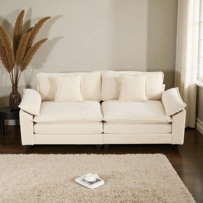 Şönil Kumaş Modüler Geniş Kollu İkili Bohem Koltuk - 277608