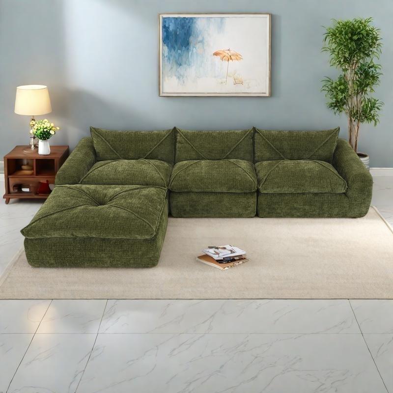 Şönil Kumaş Modüler Puf Dahil Köşe Koltuk - 295 cm - 257475 Şönil Kumaş Modüler Puf Dahil Köşe Koltuk - 295 cm - 257475