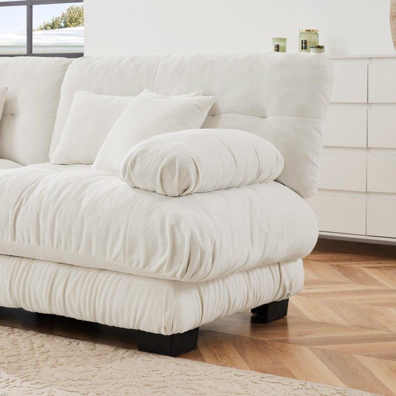 Şönil Kumaş Modüler Puflu Köşe Koltuk - 440 cm - 255432