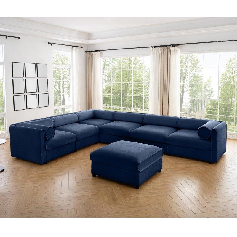 Şönil Kumaş Modüler Saklama Alanlı Puf Dahil Köşe Koltuk - 362x277 cm - 255421