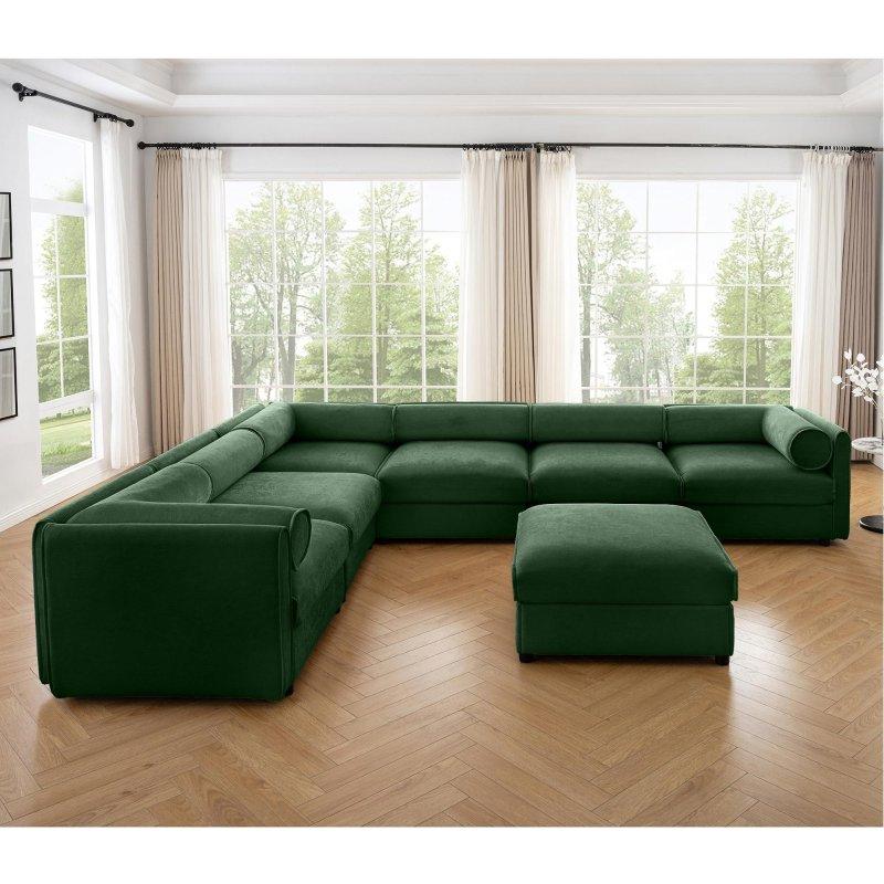 Şönil Kumaş Modüler Saklama Alanlı Puf Dahil Köşe Koltuk - 362x277 cm - 255421