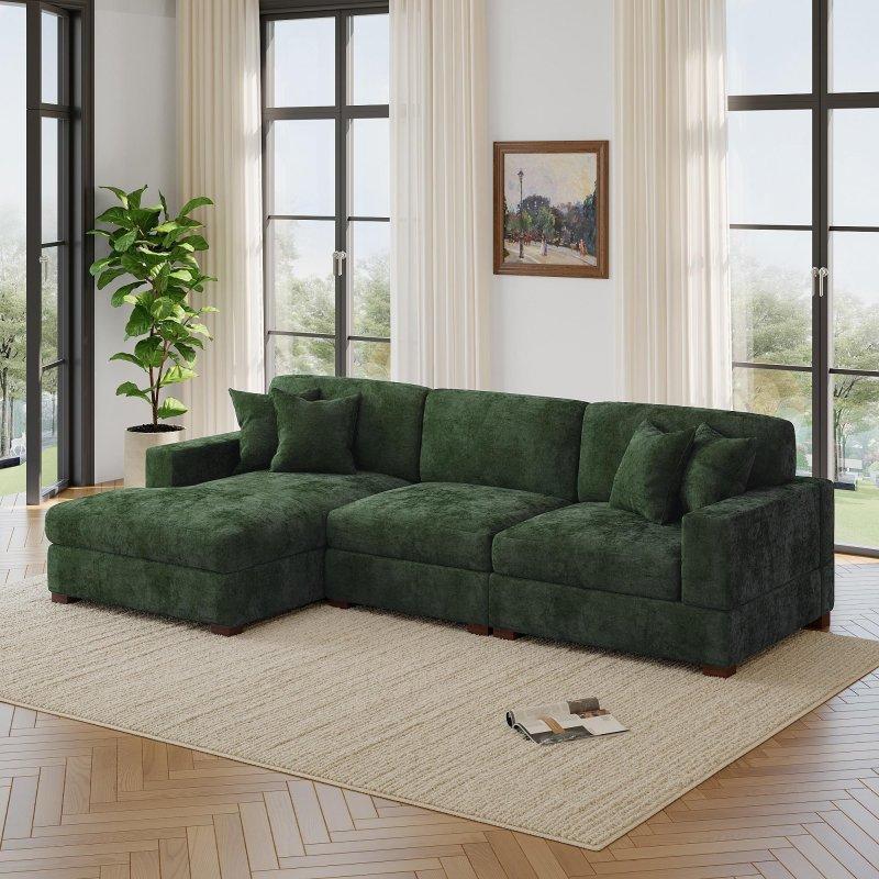 Şönil Kumaş Modüler Şezlonglu Köşe Koltuk - 258874