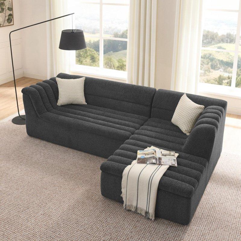 Şönil Kumaş Modüler Uzanmalı L Şeklinde Bohem Koltuk - 285459