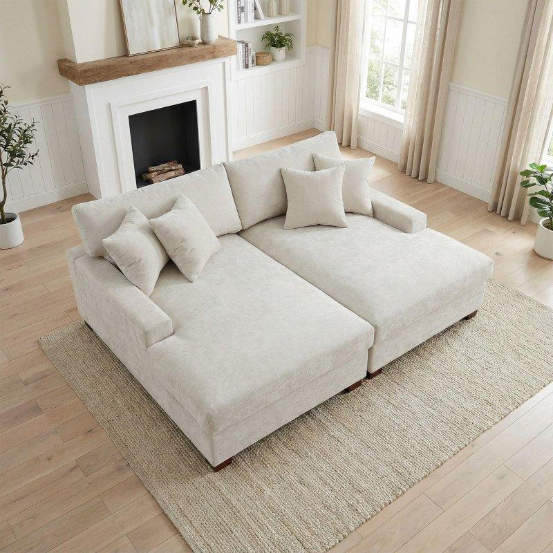 Şönil Kumaş Modüler Yastıklı Köşe Koltuk - 258602