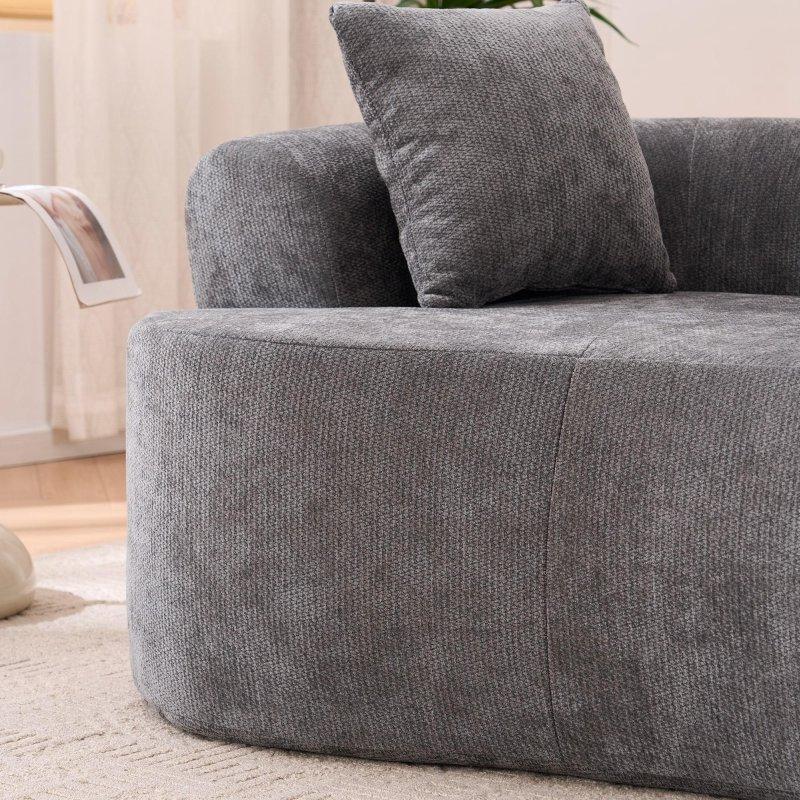Şönil Kumaş Modüler Yataklı Kavisli Tasarım Bohem Koltuk - 201 cm - 287196