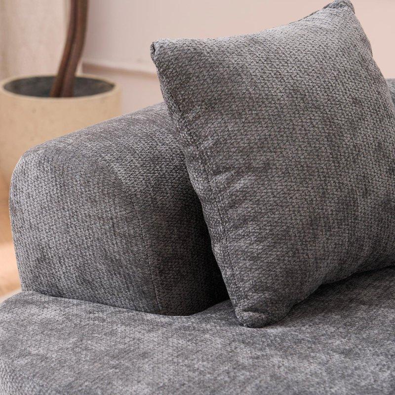 Şönil Kumaş Modüler Yataklı Kavisli Tasarım Bohem Koltuk - 201 cm - 287196