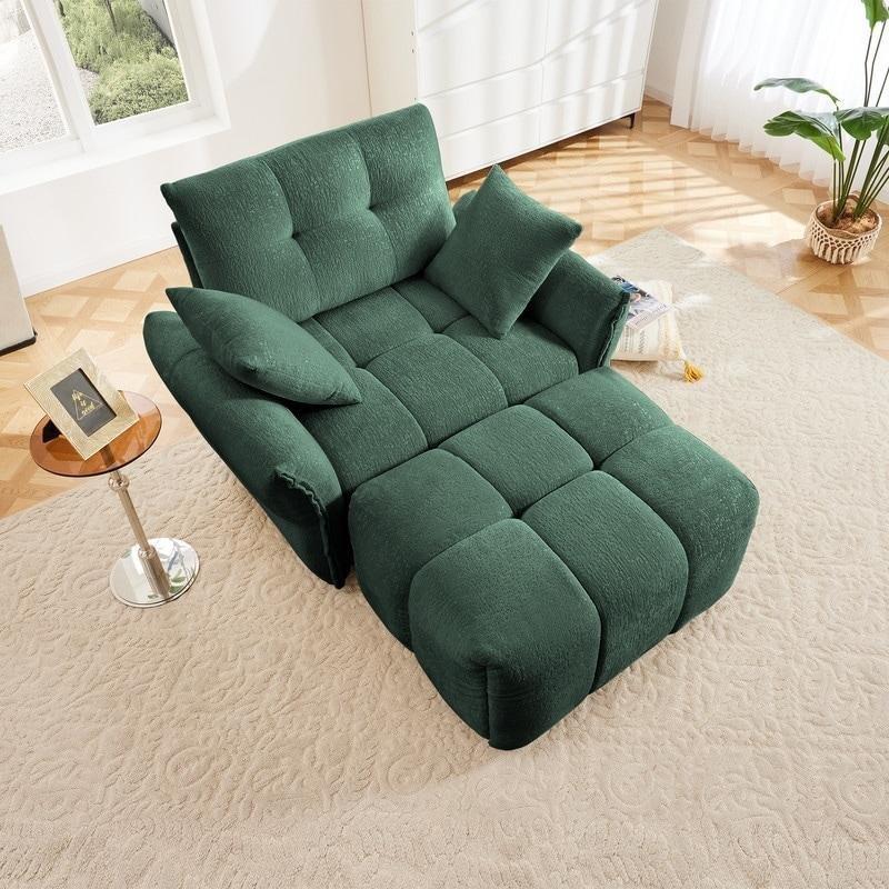 Şönil Kumaş Puflu Yuvarlak Kollu Bohem Koltuk - 120 cm - 283420