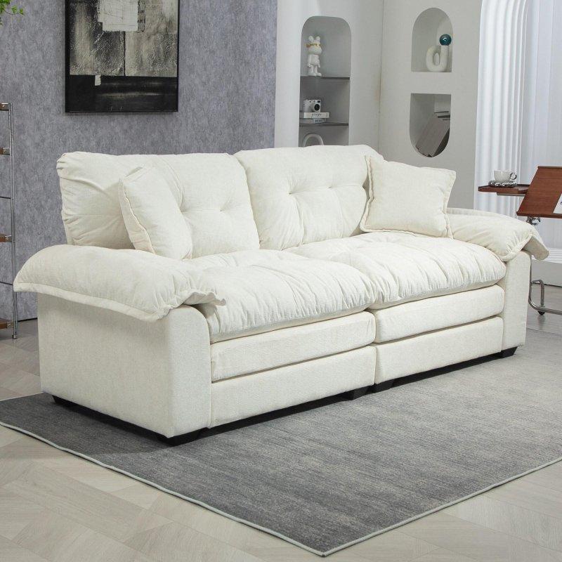 Şönil Kumaş Yastık Kollu Hafızalı Süngerli Bohem Koltuk - 214 cm - 284765