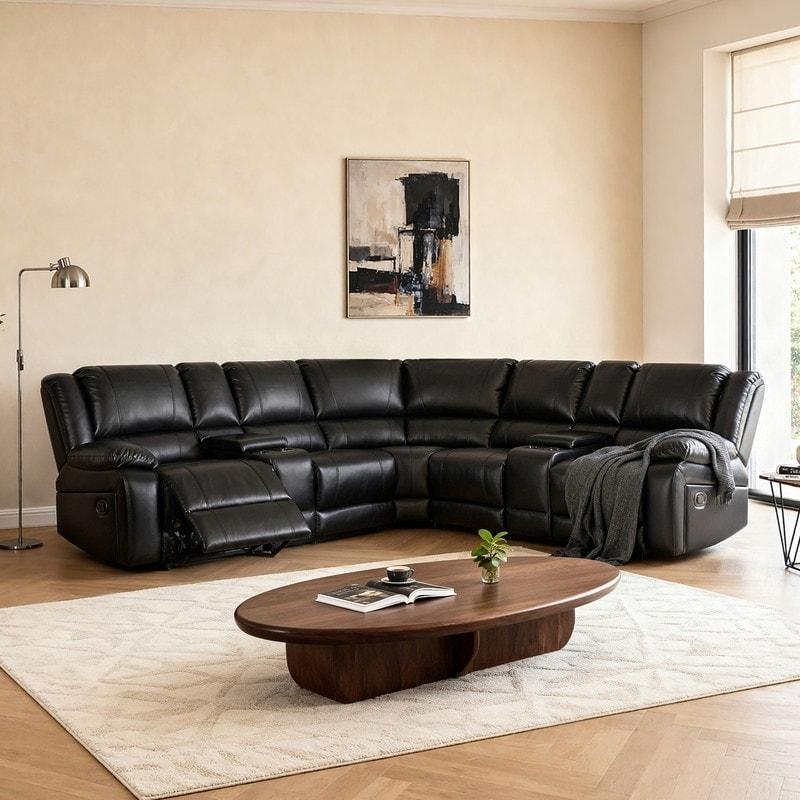 Suni Deri Mekanizmalı Modüler Köşe Koltuk - 277x277 cm - 259649