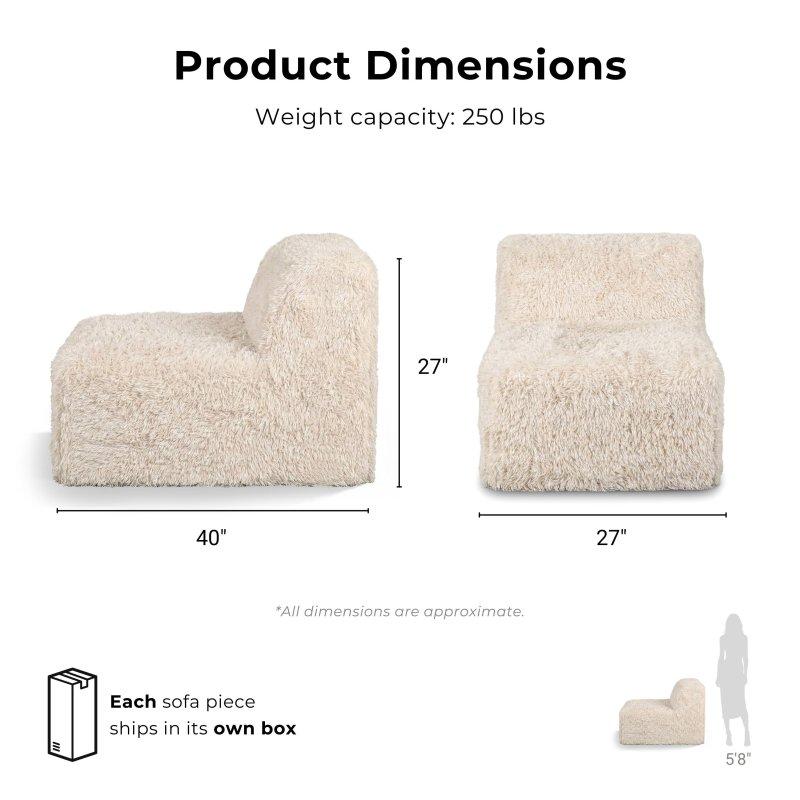Suni Kürk Kumaş 5 Parça Modüler Köşe Koltuk - 258962