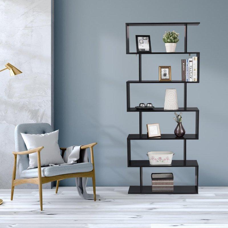Sunta S Şekilli 6 Raflı Oda Bölücü Kitaplık - 192 cm - 314166