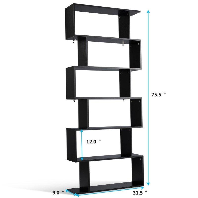 Sunta S Şekilli 6 Raflı Oda Bölücü Kitaplık - 192 cm - 314166