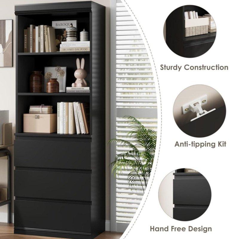 Suntalam 3 Çekmeceli ve 3 Raflı Kitaplık - 178 cm - 317948