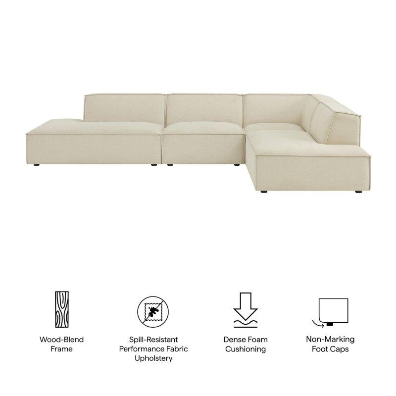Suya Dayanıklı Polyester Kumaş Modüler 4 Parçalı Köşe Koltuk - 335x246 cm - 255597