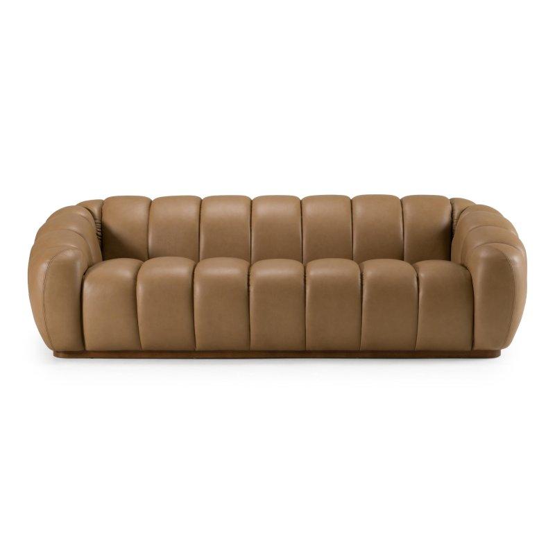 Taba Hakiki Deri 3 Kişilik Yuvarlak Kollu Bohem Koltuk - 248x105 cm - 287788 Taba Hakiki Deri 3 Kişilik Yuvarlak Kollu Bohem Koltuk - 248x105 cm - 287788