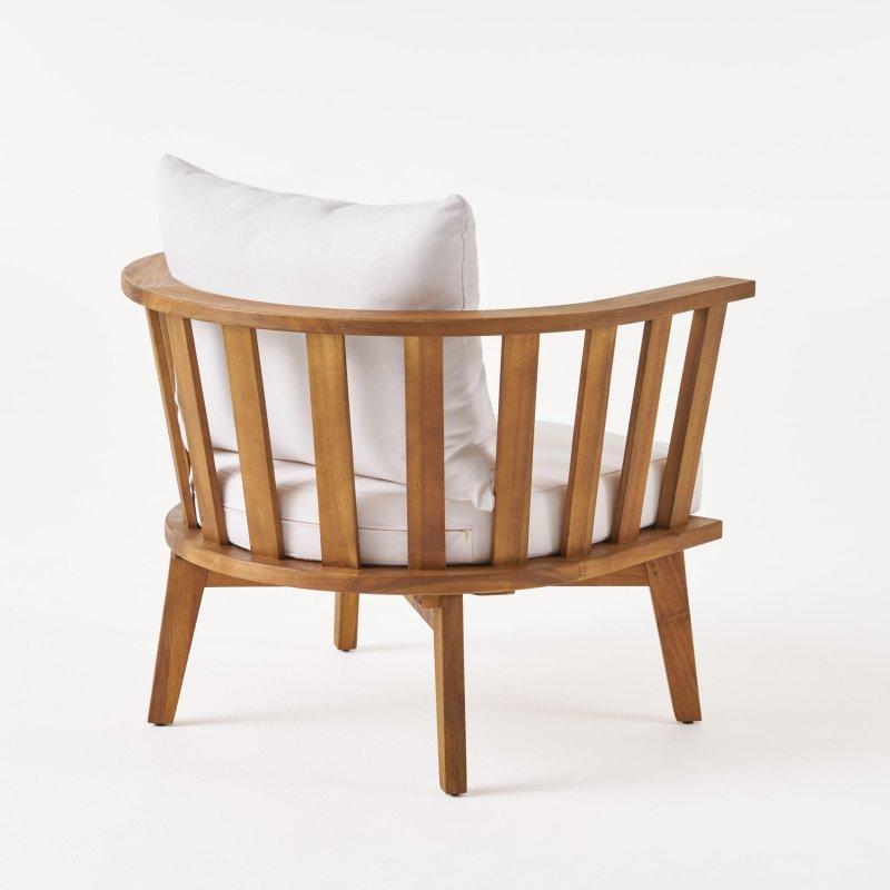 Teak Akasya Ahşap Yuvarlak Yan Sehpalı 3 Parça Bahçe Takımı - 268729