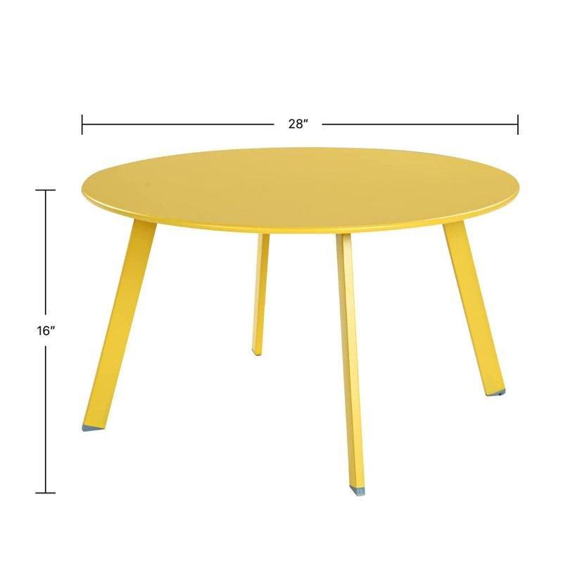 Toz Boyalı Çelik İç ve Dış Mekan Uyumlu Yuvarlak Orta Sehpa - 72x41 cm - 244713